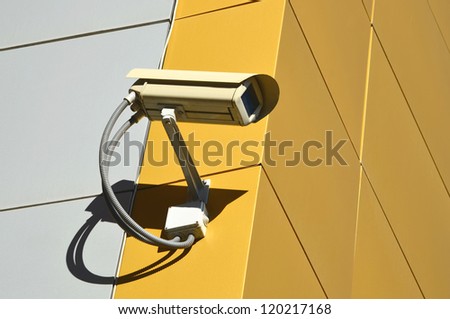 CCTV camera on the cone of the morden building