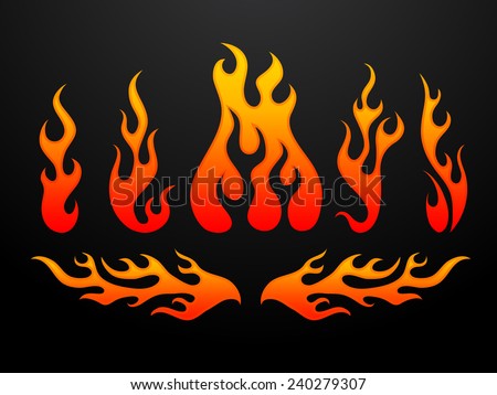 Tribal fire flames vector illustration
