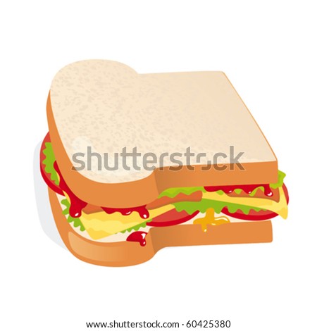 Bacon And Cheese Sandwich 商业向量插图: 6
