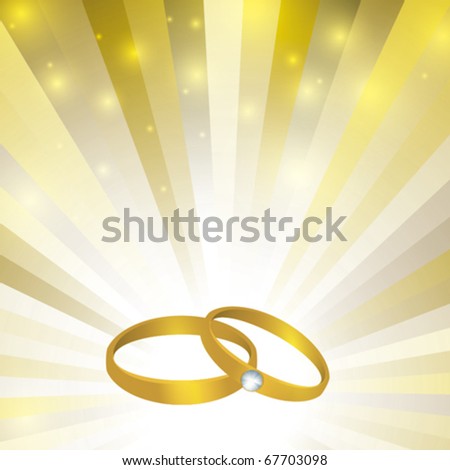 stock vector Rings in wedding background