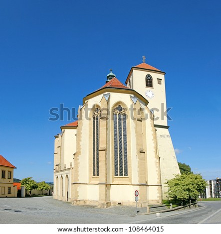 The Gothic church of St. James the Elder in Boskovice is located on the west side of Masaryk Square.