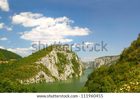 Danube gorge, Danube in Djerdap national park, Serbia