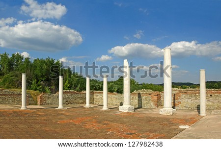 Gamzigrad-Romuliana is a Late Roman palace and memorial complex built in the late 3rd and early 4th centuries, commissioned by the Emperor Galerius Maximianus. Serbia, Unesco world heritage site