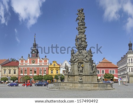 Main square of Chrudim. Chrudim is the second largest city in the Pardubice Region.