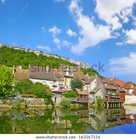 Ornans and the Loue river,  the Franche-Comte region of eastern France