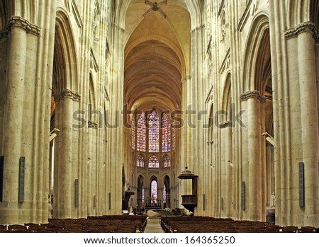 TOURS, FRANCE - JULY 19: Flamboyante Gothic cathedral of Saint Gatien on July 19, 2005. Tours is a capital city of the Indre-et-Loire departement, Route to Santiago de Compostela, France