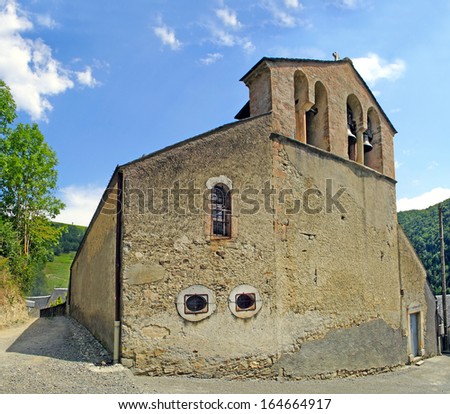 Church (Eglise) Saint-Laurent of Jezeau, Hautes-Pyrenees, Midi-Pyrenees, France - World Heritage Site by UNESCO, the Pilgrim\'s Road to Santiago de Compostela