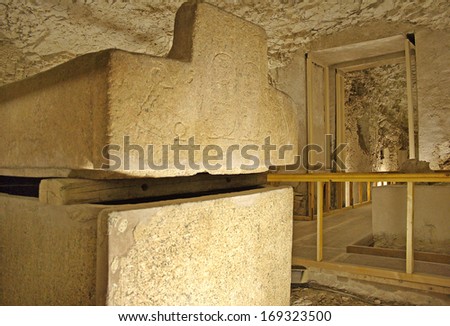 LUXOR, EGYPT - JANUARY 13: Tomb of Siptah, burial Chamber on January 13, 2006 in Kings Valley, Egypt. UNESCO World Heritage Site.