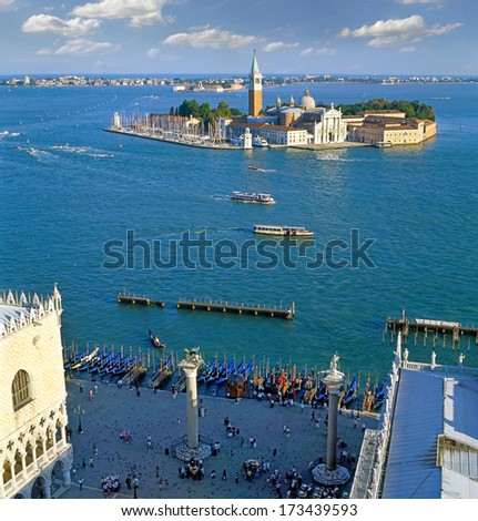 Venice - Venetian lagoon, Italy. Venice is UNESCO World Heritage Site.