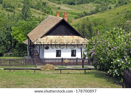 HOLLOKO, HUNGARY - APRIL 13 : Traditional Hungarian house in the village Holloko on April 13, 2009. Holloko village is UNESCO World Heritage Site