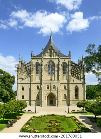 St. Barbara cathedral in Kutna Hora, jewel of Gothic architecture and art of Czech Republic. Kutna Hora is UNESCO World Heritage Site