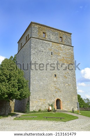Castle tower. The Giechburg is a castle ruin near the town of Schesslitz of the Franconian Switzerland, Bavaria, Germany. It is among the most beautiful castles of the district.