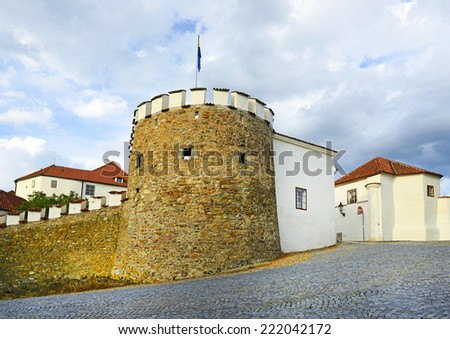Gothic walls of medieval town Pisek, Czech Republic