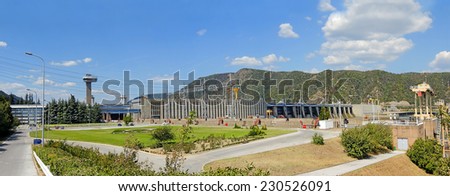 DANUBE GORGE, SERBIA - AUGUST 18: The Iron Gate (Djerdap) Hydroelectric Power Station on August 18, 2012. It is the largest dam on the Danube river and one of the largest hydro power plants in Europe