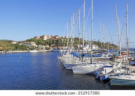 SANTA TERESA DI GALLURA, SARDINIA, ITALY - MAY 13: Yachts anchored at the Marina di Santa Teresa di Gallura on May 13, 2013. North of Sardinia, 
