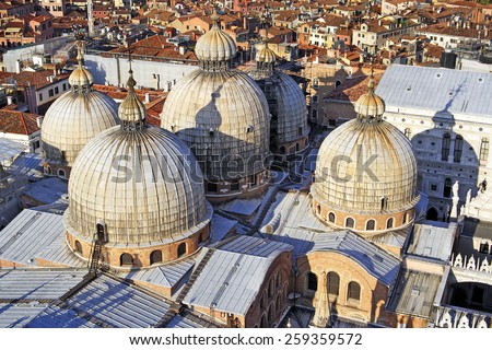 St. Marco cathedral, Roofs of Venice, Italy - UNESCO World Heritage Site