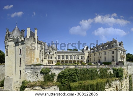 Castle Breze of Loire Valley, France. Built between the 11th and 19th centuries, it houses an huge subterranean complex and since 2000 is open to the public. Loire Valley is UNESCO World Heritage Site