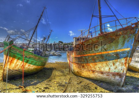 Cemetery old ships of Camaret-sur-Mer, HDR, Brittany, France