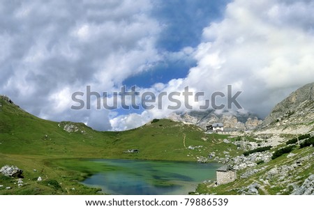 Lake Valparola - Lago di Valparola - Sexten Dolomiten, Dolomiti di Sesto, Italy, UNESCO World Heritage Site