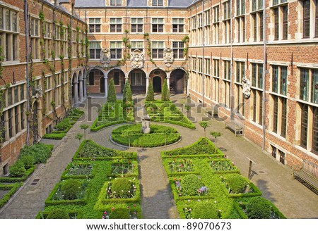 Plantin-Moretus Museum Complex in Antwerp, Belgium. The Plantin-Moretus Museum is a printing plant and publishing house dating from the Renaissance and Baroque periods - UNESCO World Heritage Site