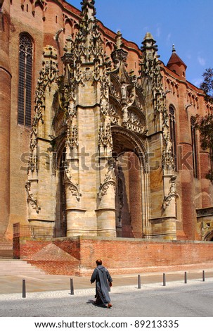 Entrance portal Sainte Cécile cathedral at Albi in southern France, Midi Pyrénées region, Tarn department - France, UNESCO World Heritage Site