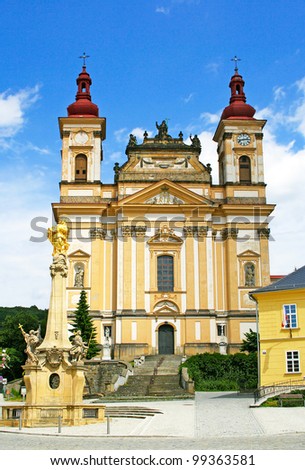 Annuncition of the Lord Church. The Town of Sternberk is situated on the foot hill rising in the transition of Hana Lowland Lower Jeseni­ky Mountains. Czech Republic