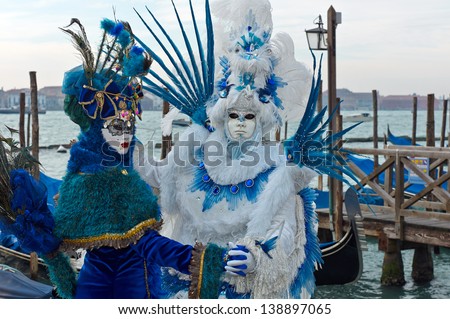 VENICE - FEBRUARY 17: Person in Venetian costume attends the Carnival of Venice, festival starting two weeks before Ash Wednesday on February 17, 2012 in Venice, Italy.