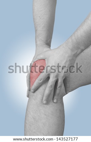 Acute pain in a man knee.