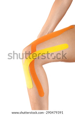 Sports injury - woman having pain in his knee making massage.