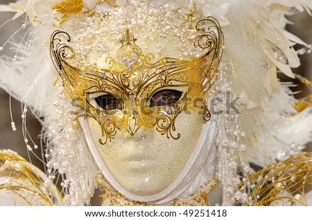 VENICE - FEB. 15: An unidentified person wears a mask at Carnival of Venice Feb. 15, 2007 in Venice. The annual carnival starts two weeks before Ash Wednesday and ends on Shrove Tuesday or Mardi Gras