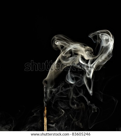 Burning Out Matchstick with fire and smoke