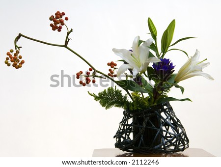 An example of Ikebana, the Japanese art of flower arrangement.