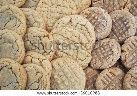Assorted Peanut Butter and Sugar Cookies Background