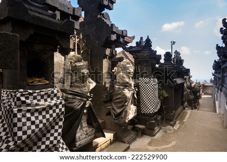BALI, INDONESIA - SEPTEMBER 20, 2014: Many private temples and family altars are found inside the Besakih Temple Complex. It is the largest and most important Hindu temple on Bali Island.