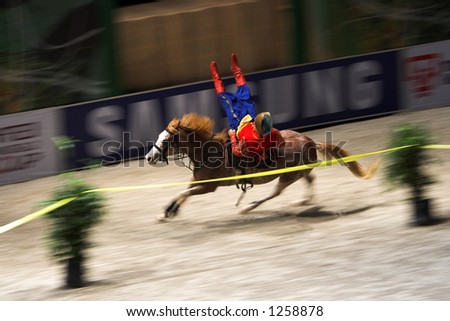 Cossack horseman performing dangerous ride