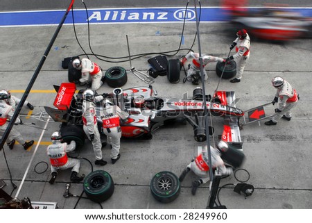 stock photo SEPANG MALAYSIA APRIL 5 McLaren Mercedes 39 Lewis Hamilton