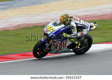 SEPANG, MALAYSIA - OCTOBER 25: Team Fiat Yamaha\'s Valentina Rossi in  the 2009 Shell Advance Malaysian Motorcycle GP. October 25, 2009 in Malaysia.