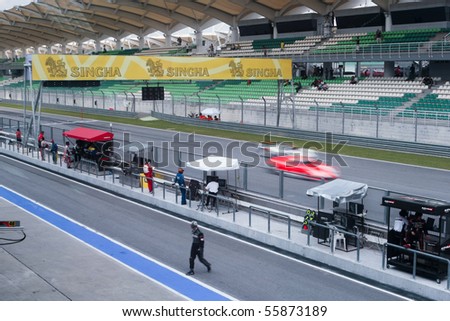 SEPANG, MALAYSIA - JUNE 21: A view of the track and pit lane during the Super GT International Series Round 4 race. June 21, 2010 in Sepang Malaysia