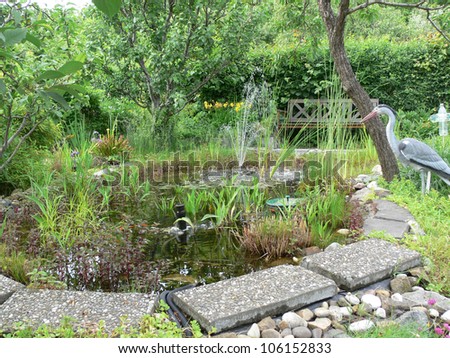 The Garden pond in the garden.