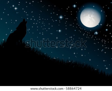 stock vector : Wolf howling at Wolf Howling At The Moon. stock vector : Wolf howling at