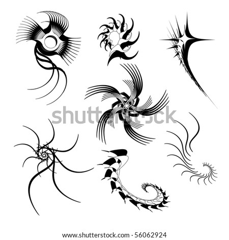 stock vector Abstract tattoo shapes