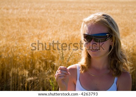 Happy young woman for good harvest