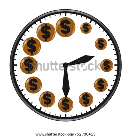 dollar sign images. The clock with dollar sign
