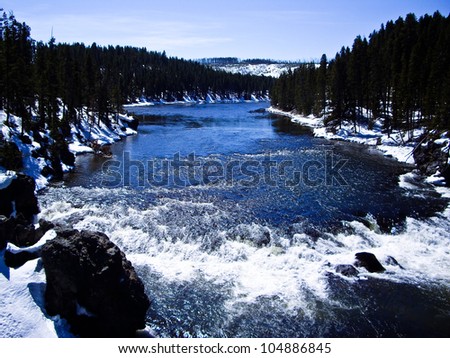 Yellowstone river with rushing snow melt