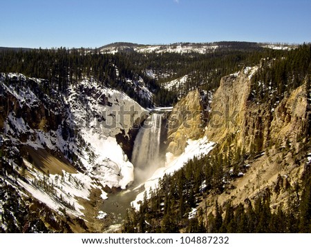 Yellowstone Falls during Spring snow melt