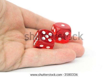 Hand throwing dices