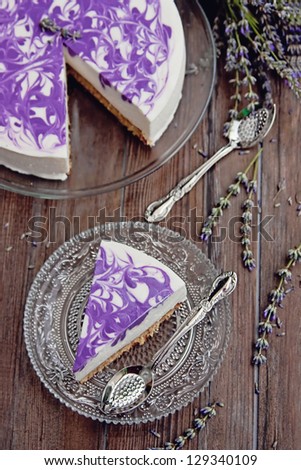 Lavender mousse cake