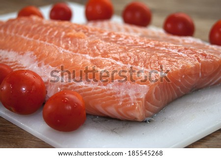 fresh raw salmon fillet for the tasty and healthy recipes