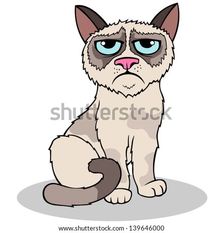 Cartoon Vector Grumpy Cat. - 139646000 : Shutterstock