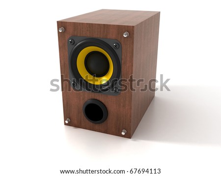 Wood Loud Speaker Isolated on White